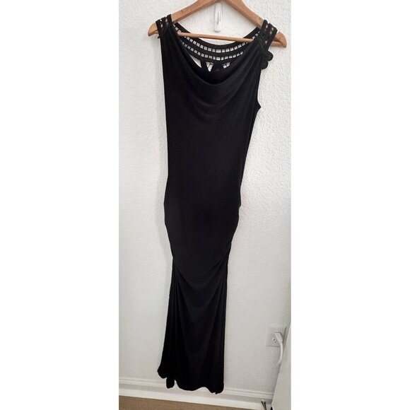 Venus Women's Mermaid Gown S Black Back Lace Illusion Sexy Vamp Y2K Era‎ Gothic - Picture 1 of 10